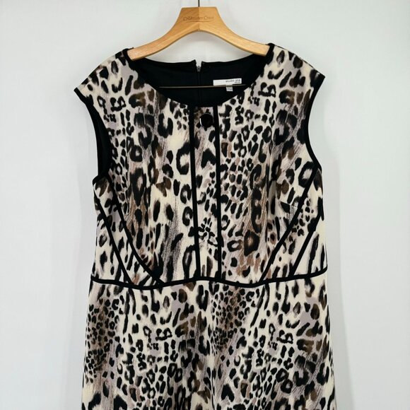 Studio One Leopard Print Dress size 24W Womens Plus Sleeveless scuba knit - Picture 4 of 9